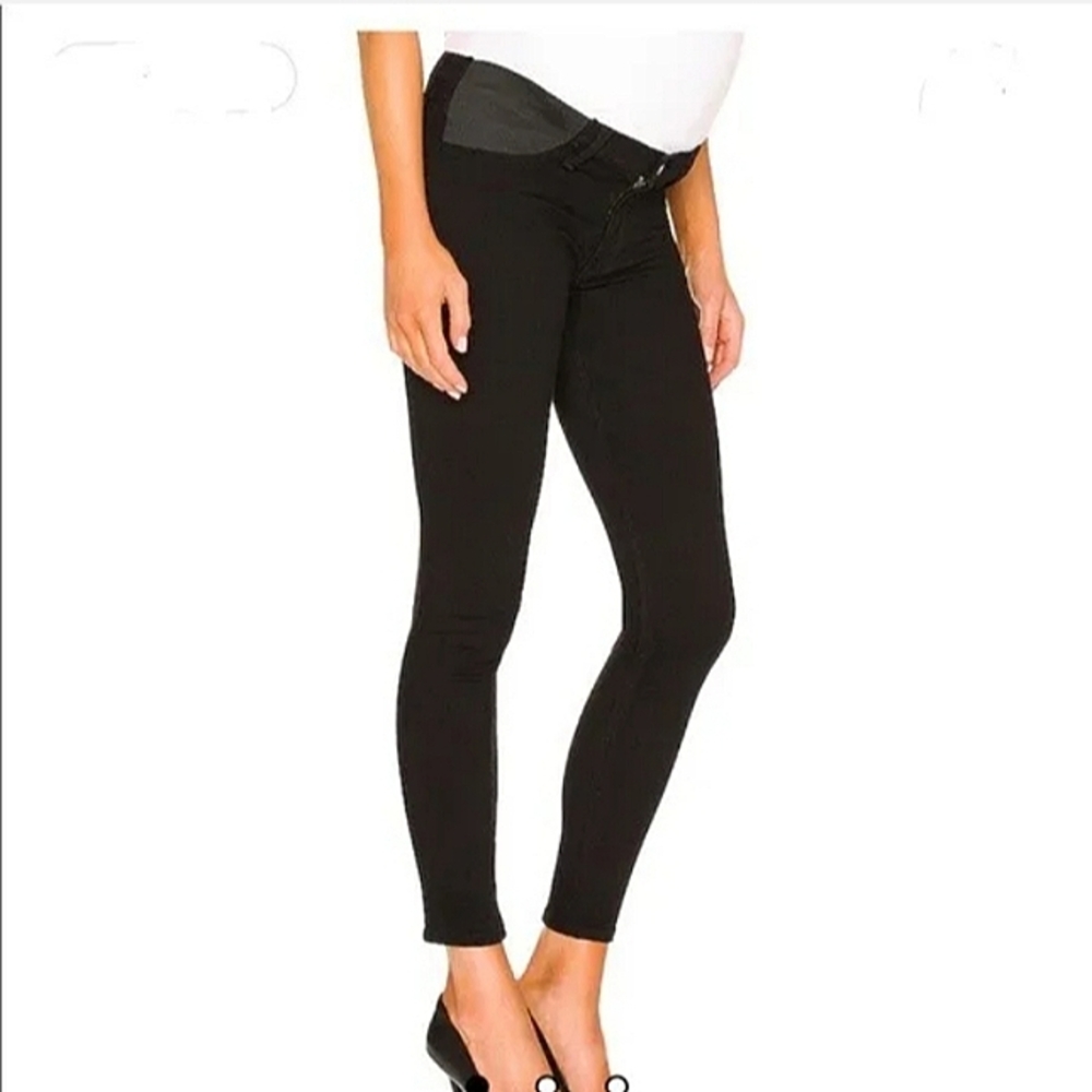 Good American Maternity Good Mama Black Side Panel Skinny Stretch Jeans